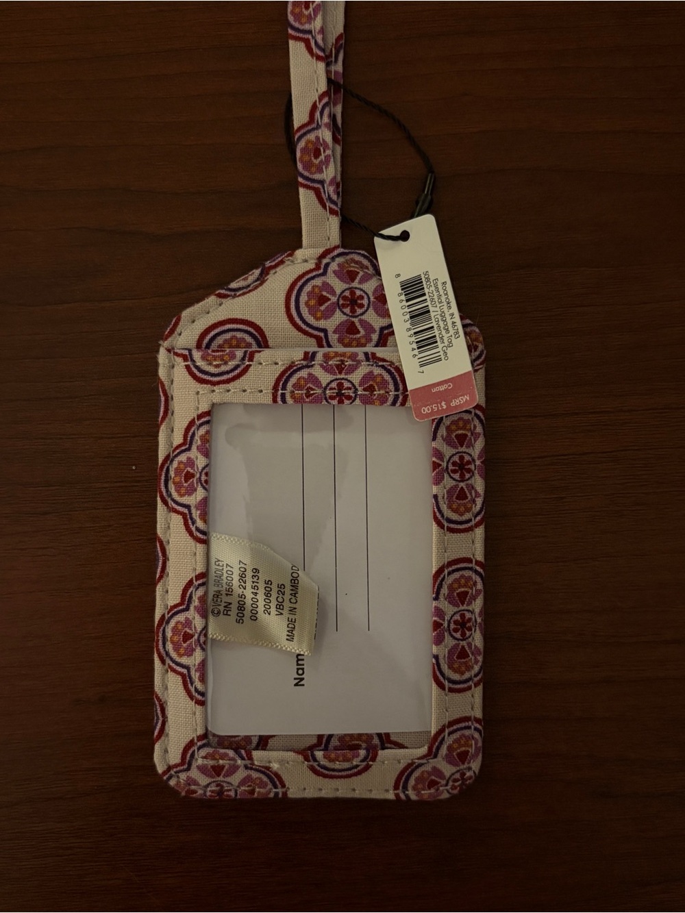 Vera Bradley luggage tag